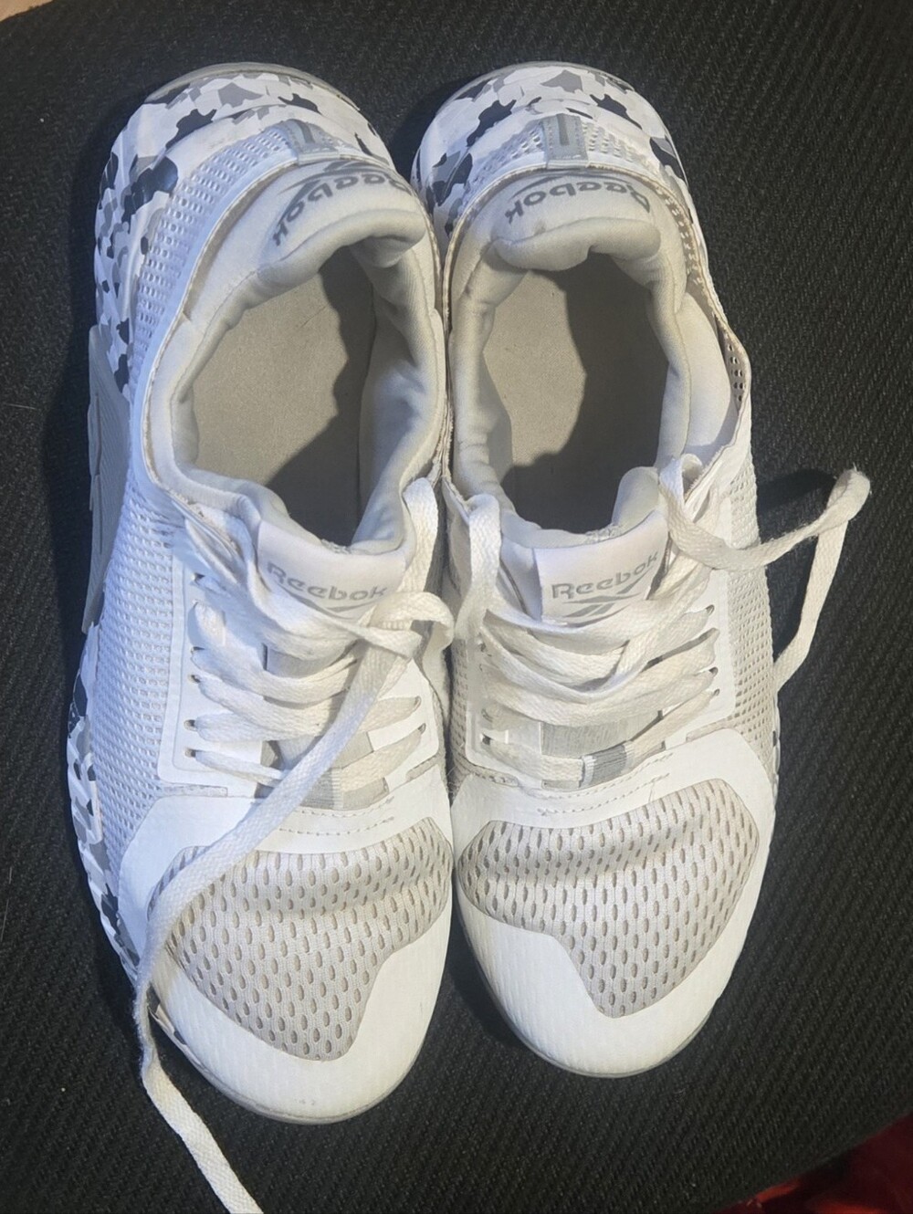 Reebok White and Grey Men's Athletic Sneakers Size 8